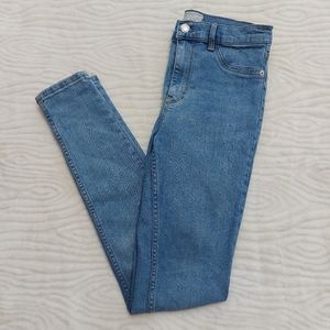 Free People High Rise Skinny Light Wash Jean Sz 27
